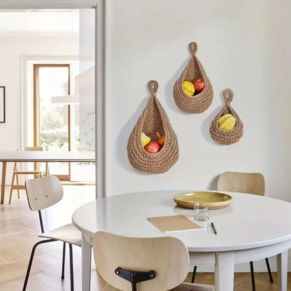 Paniers muraux naturels (6 pièces)