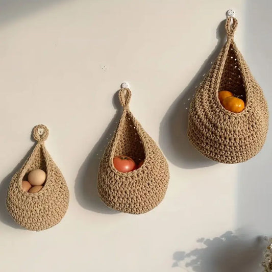 Paniers muraux naturels (6 pièces)